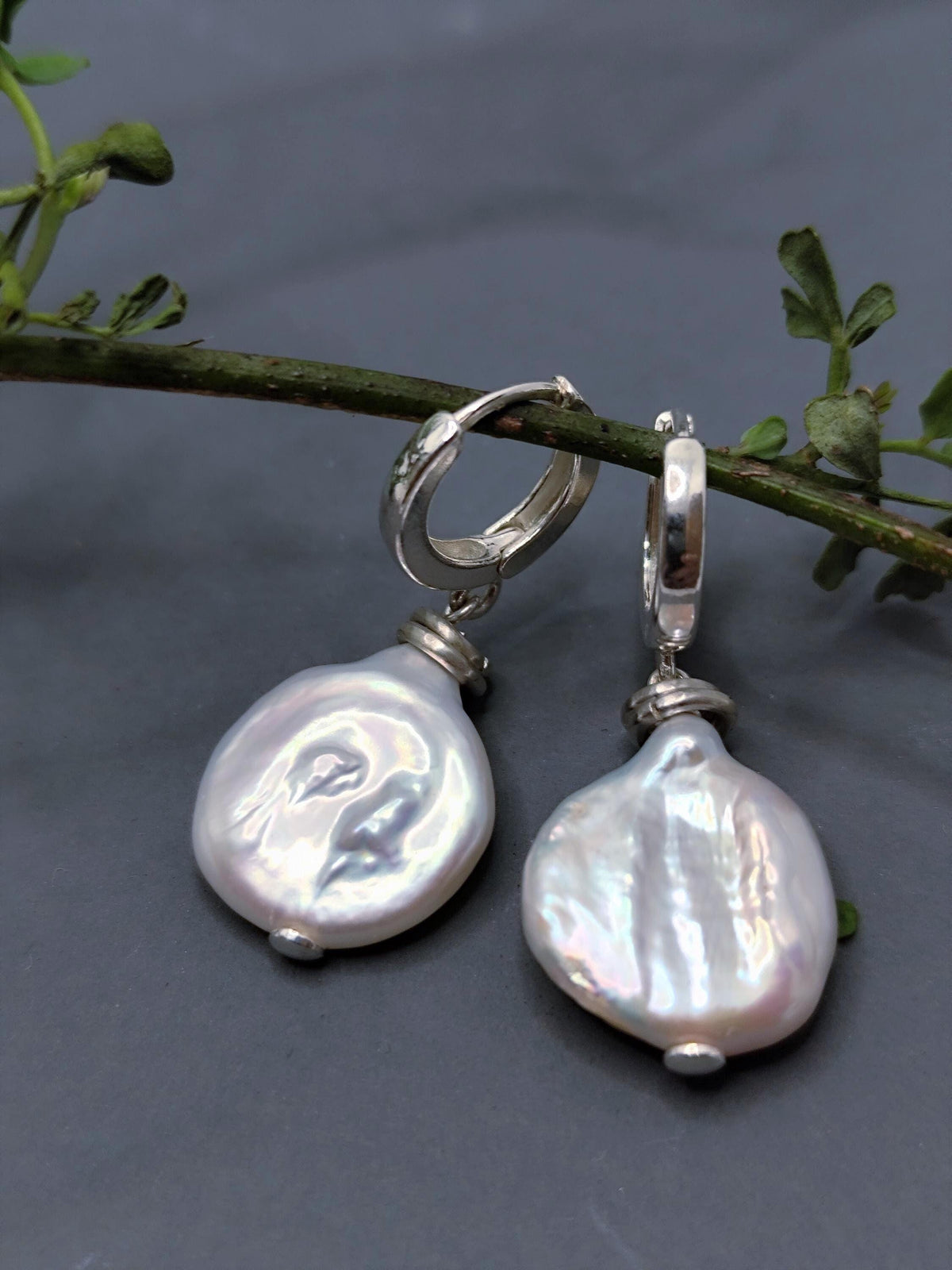 Baroque Pearl Earrings, Large Pearl Earrings, Earrings Pearls Sterling Silver, Natural Pearls Earrings Women, Gift Women, Gifts Wife Ag925