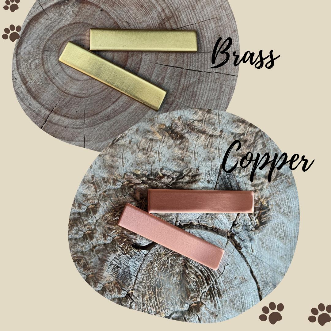 Lightweight Pet Collar with Copper Nameplate - Comfy Indoor Dog Collar w. Custom Stamped Tag