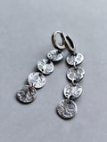 Textured Floral Detail Hoop Earrings with Stamped Coins
