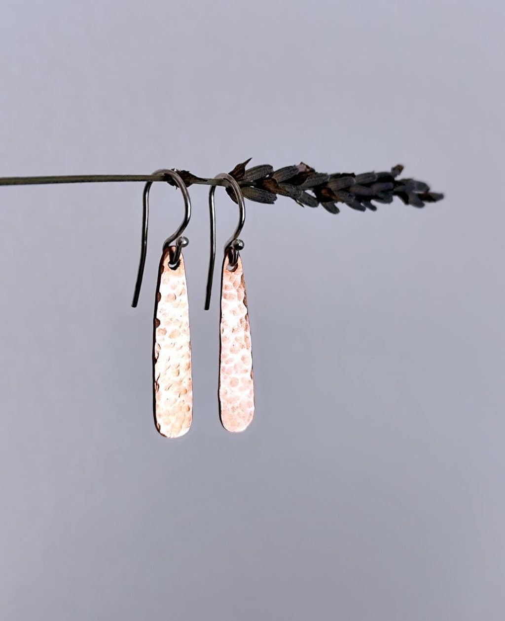 Minimal Textured Silver/Copper/Brass Drop Dangle Earrings with Hammered Finish