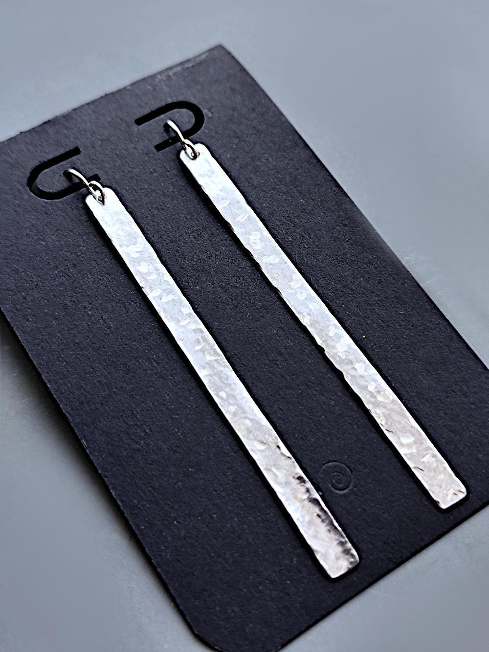 Textured Brass Stick Earrings Golden Brass