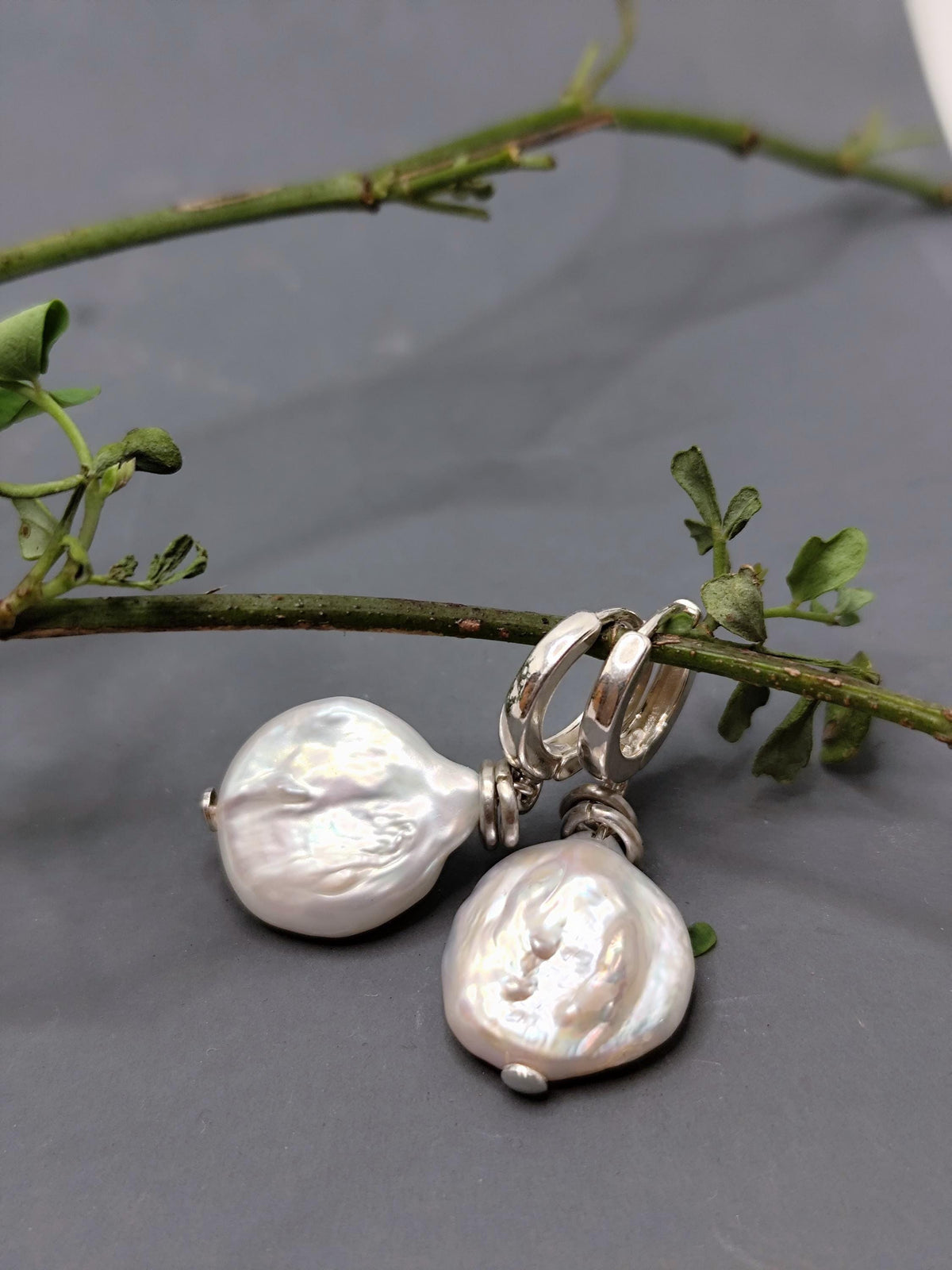 Baroque Pearl Earrings, Large Pearl Earrings, Earrings Pearls Sterling Silver, Natural Pearls Earrings Women, Gift Women, Gifts Wife Ag925