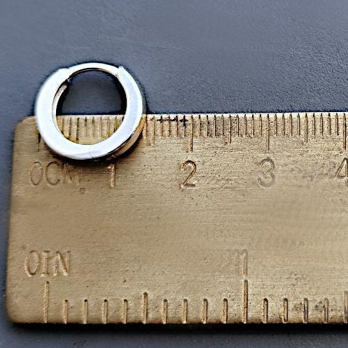 14mm Textured or Smooth Solid Sterling Huggies