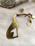 Artsy Brass Greyhound Bookmark - Personalized Dog Lover Gift