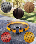 Handmade Leather Dog Tag Collar – Natural Leather Pet ID Collar
