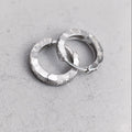 Small Textured Solid Sterling Silver Huggies 12 mm Hoops