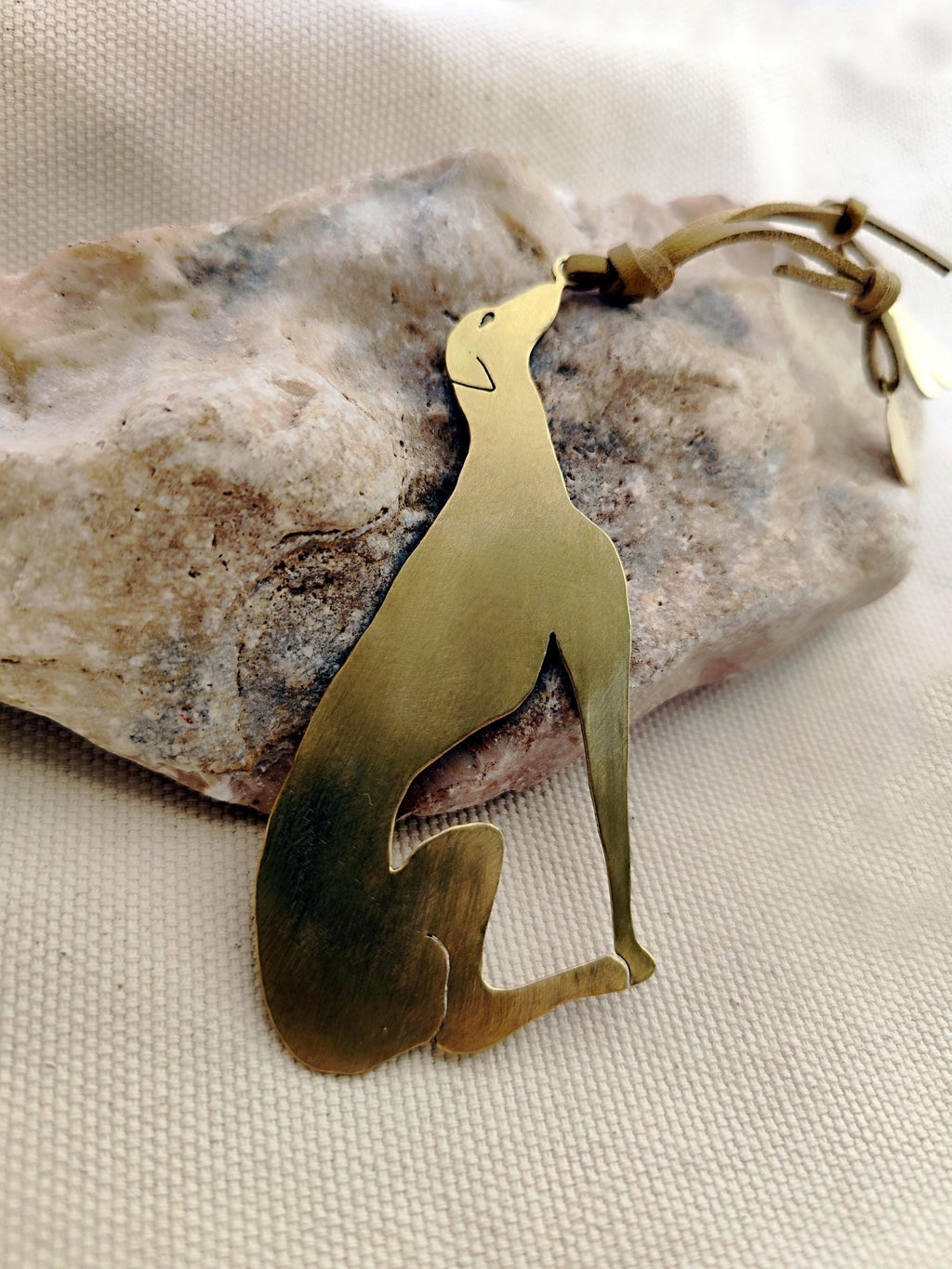Artsy Brass Greyhound Bookmark - Personalized Dog Lover Gift