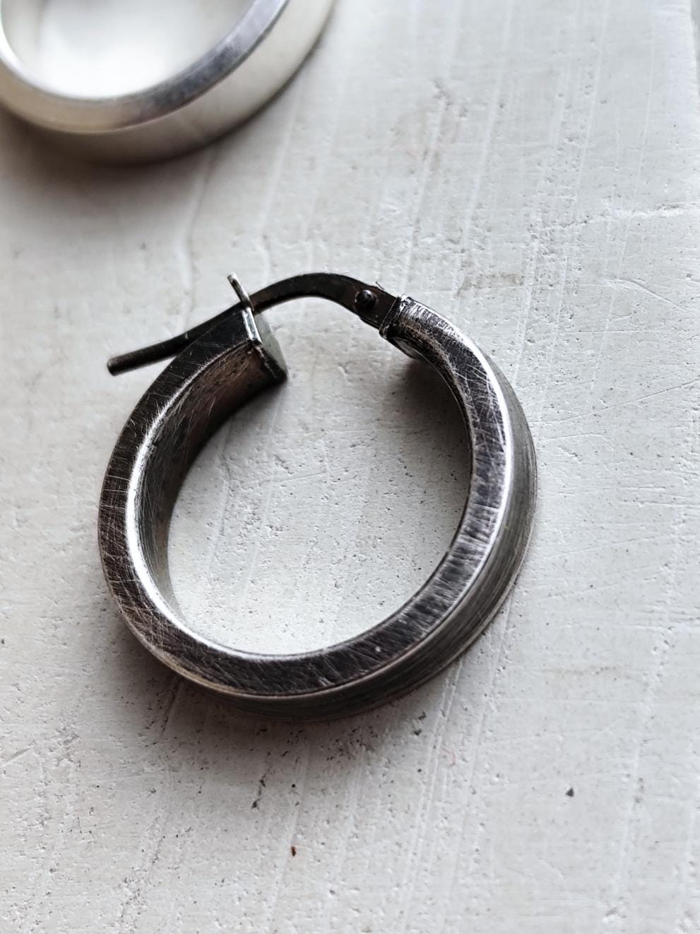 Smooth Large Sterling Silver Hoop Earrings, Thick Tube Classic Hoop Earrings Silver 925, Minimal Jewellery for Him /for Her, Créoles 925