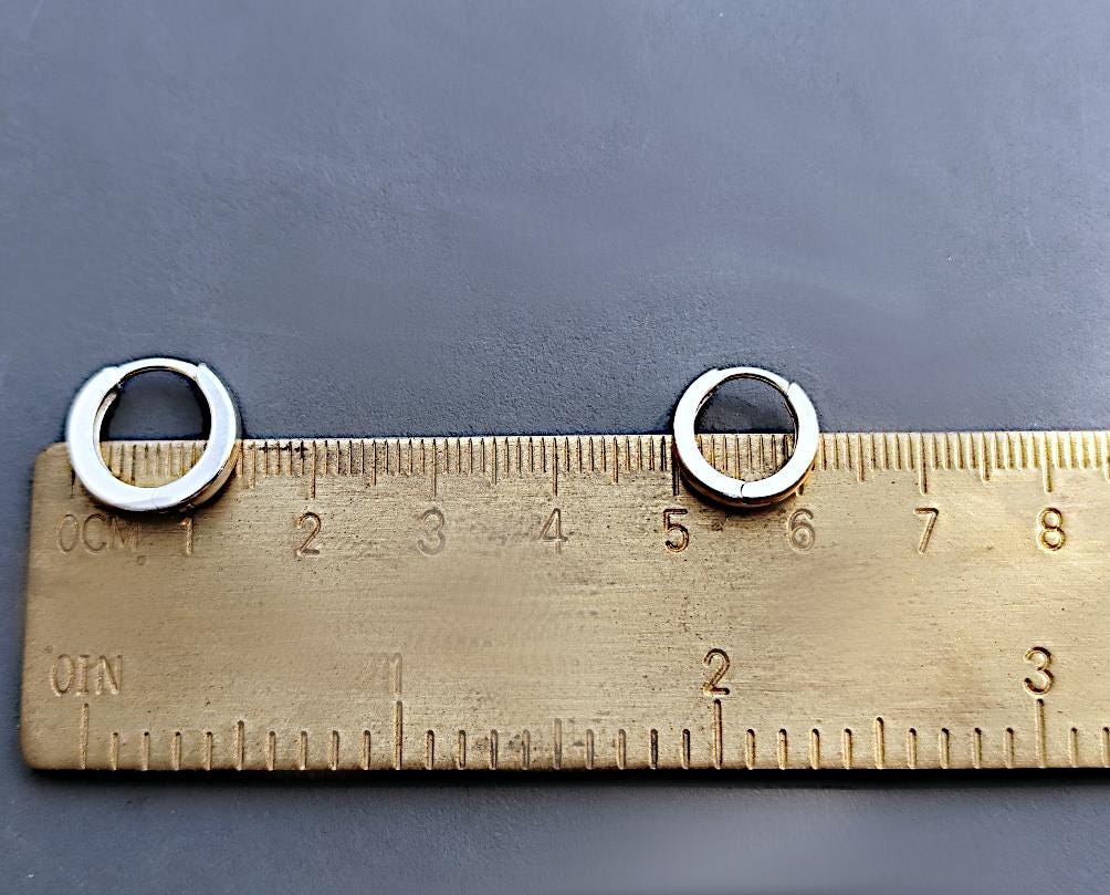Small Textured Solid Sterling Silver Huggies 12 mm Hoops