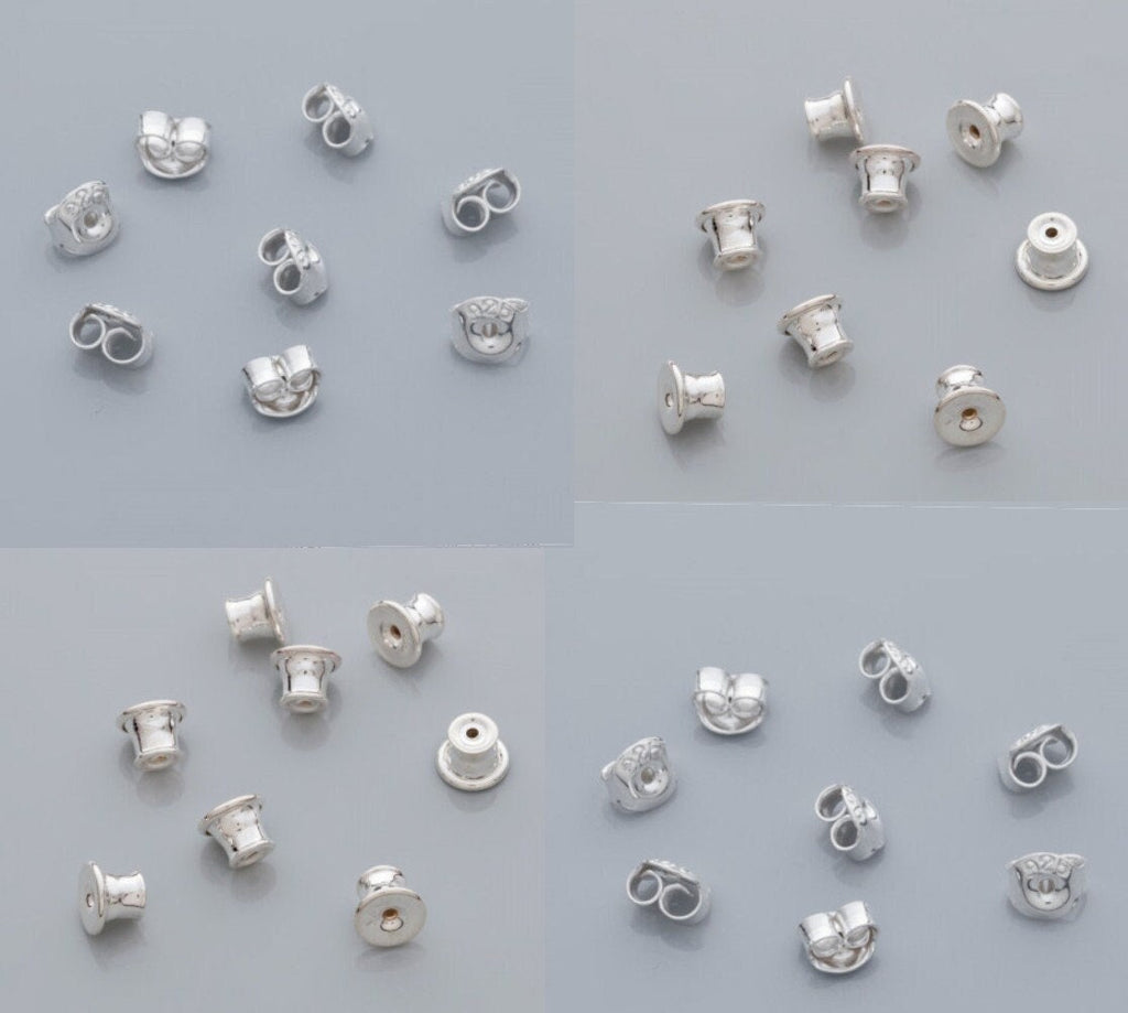 Sterling Silver Earring Backs for Ear Studs 0.8mm - Butterfly Style - Sold per Pair
