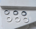 Silver Huggies 12mm with Satin / Matte / Shiny Detail Finish