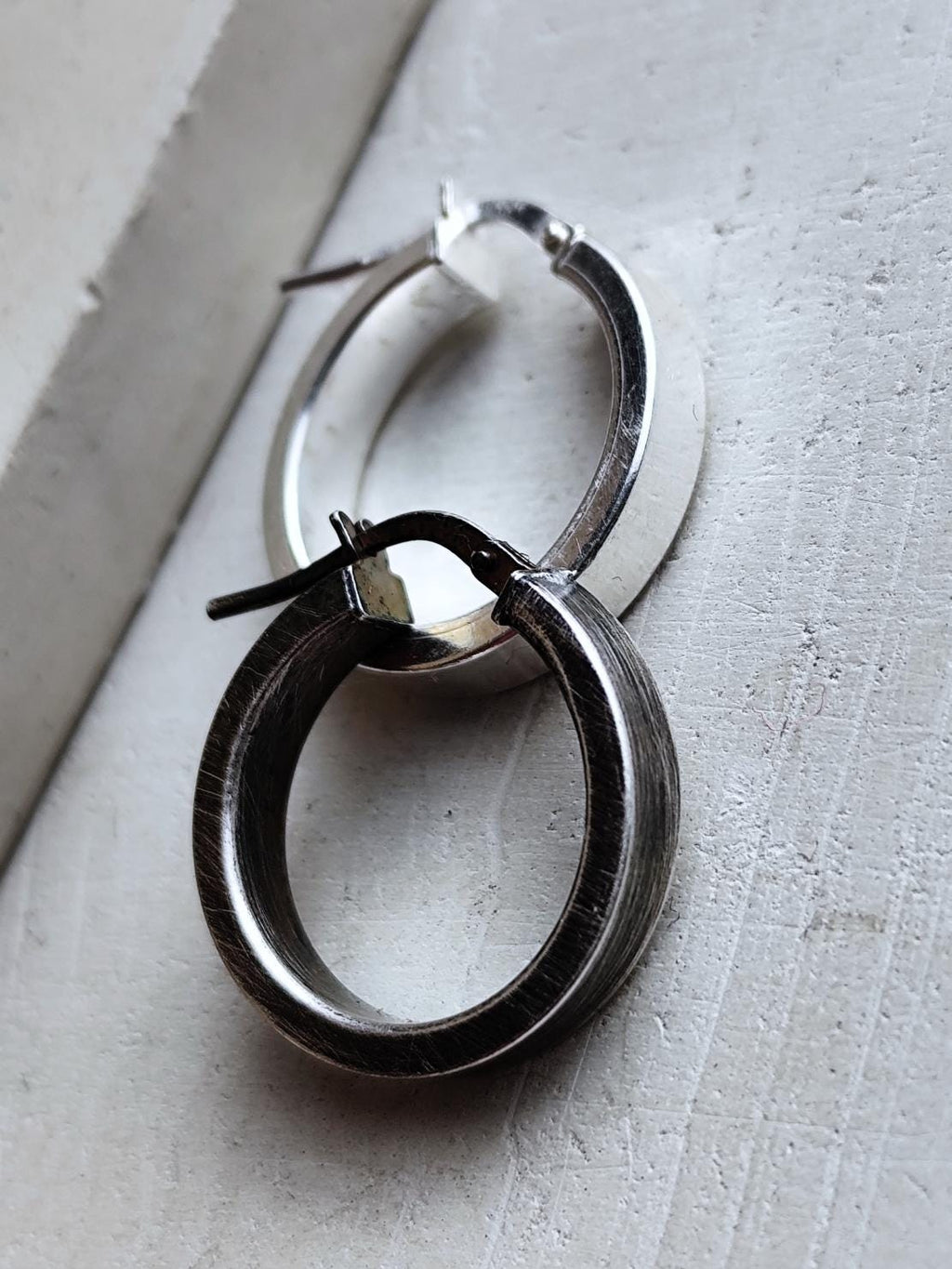 Smooth Large Sterling Silver Hoop Earrings, Thick Tube Classic Hoop Earrings Silver 925, Minimal Jewellery for Him /for Her, Créoles 925