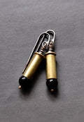 Minimal Black Onyx Earrings Bullet Casing Style