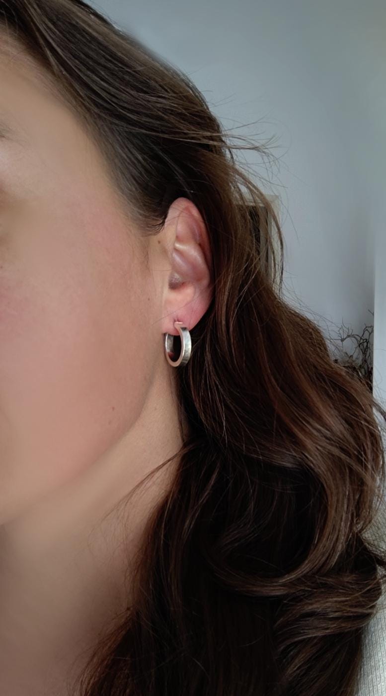 Smooth Large Sterling Silver Hoop Earrings, Thick Tube Classic Hoop Earrings Silver 925, Minimal Jewellery for Him /for Her, Créoles 925