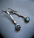 Mismatched Flashy Blue Labradorite Earrings Silver