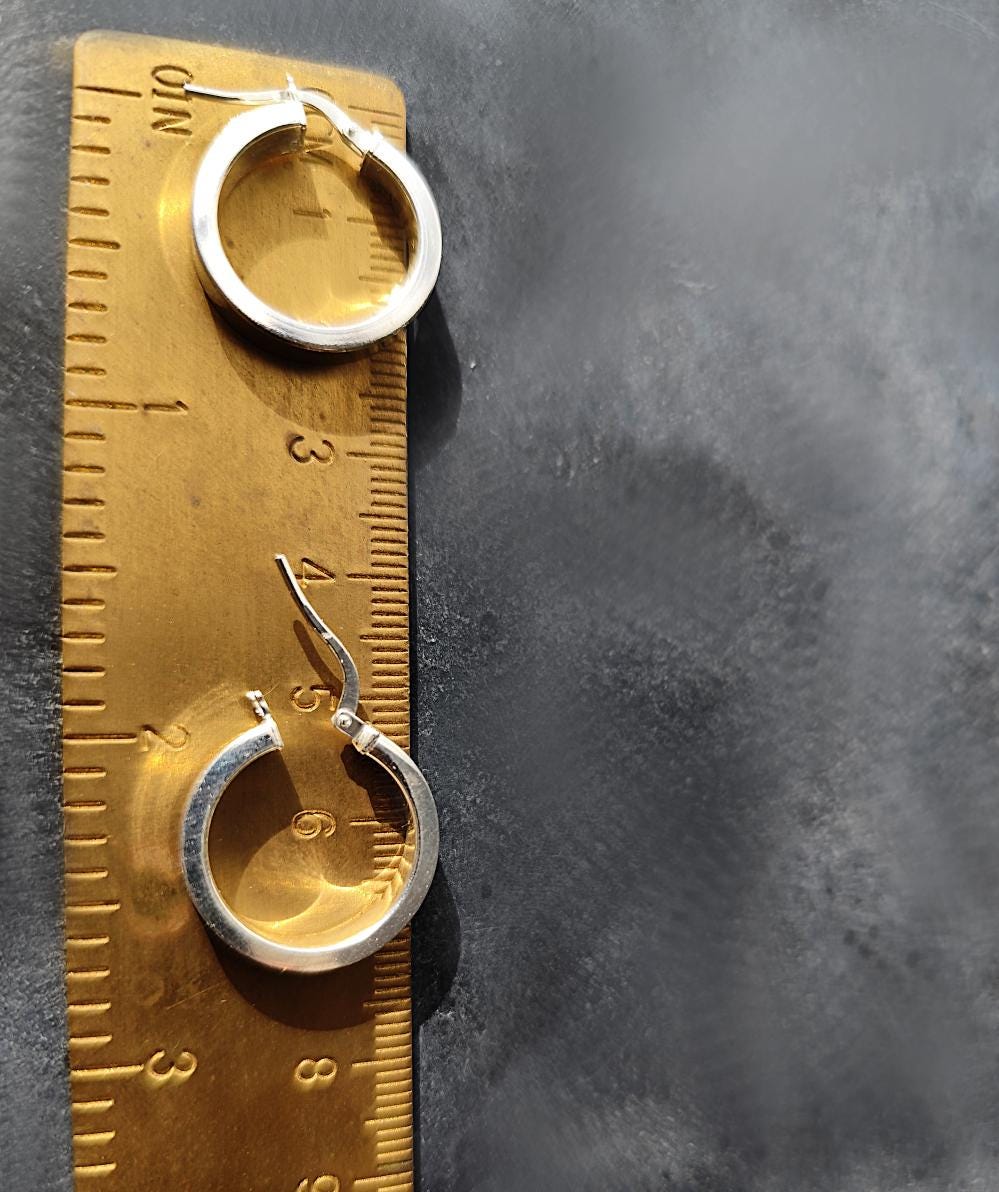 Smooth Large Sterling Silver Hoop Earrings, Thick Tube Classic Hoop Earrings Silver 925, Minimal Jewellery for Him /for Her, Créoles 925