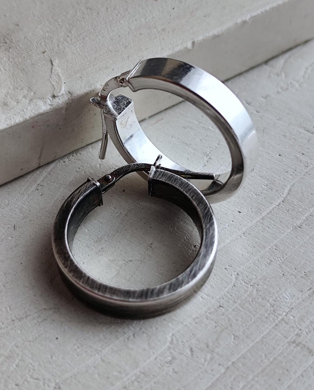 Smooth Large Sterling Silver Hoop Earrings, Thick Tube Classic Hoop Earrings Silver 925, Minimal Jewellery for Him /for Her, Créoles 925