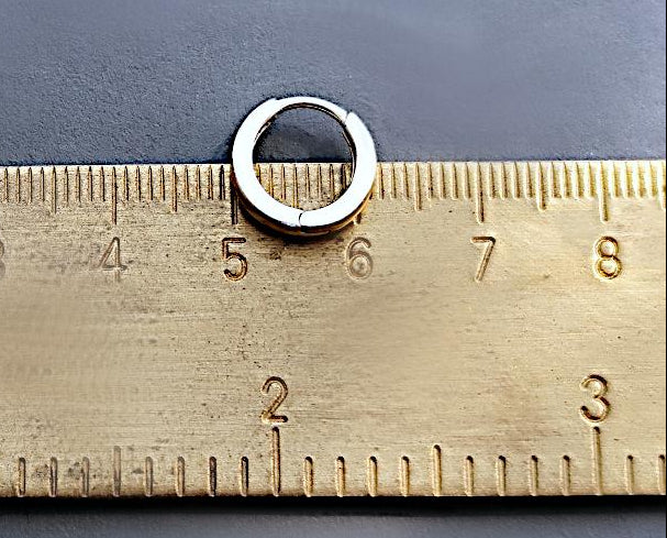 Silver Huggies 12mm with Satin / Matte / Shiny Detail Finish