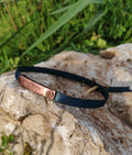 Lightweight Pet Collar with Copper Nameplate - Comfy Indoor Dog Collar w. Custom Stamped Tag