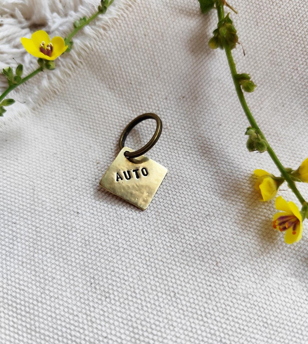 Personalized Square Dog/Cat Tag Smooth/Textured/Shiny / Custom Key-ring Pendant