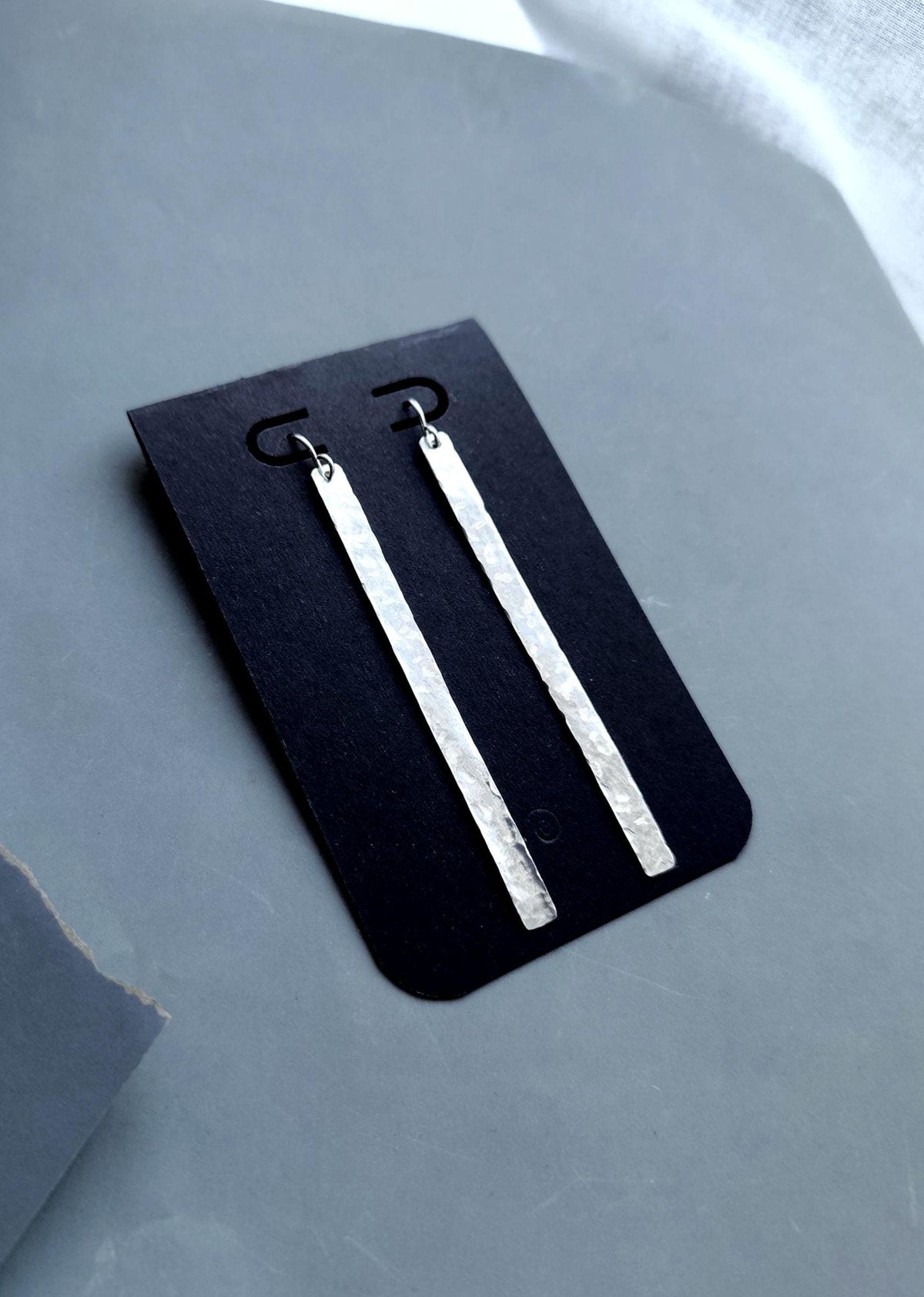 Textured Brass Stick Earrings Golden Brass