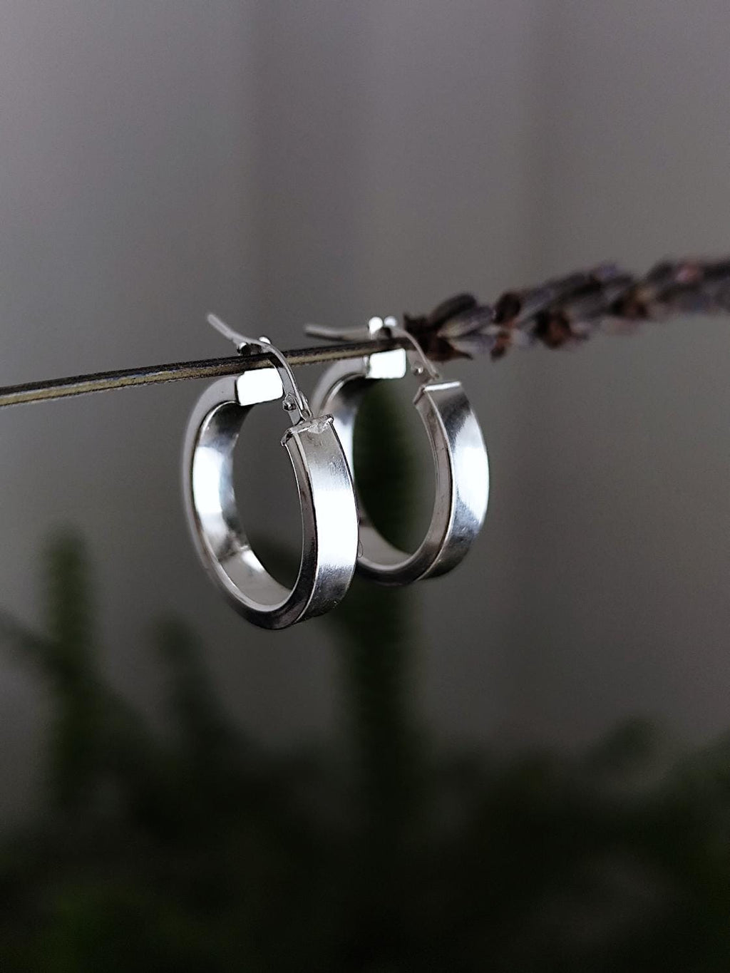 Smooth Large Sterling Silver Hoop Earrings, Thick Tube Classic Hoop Earrings Silver 925, Minimal Jewellery for Him /for Her, Créoles 925