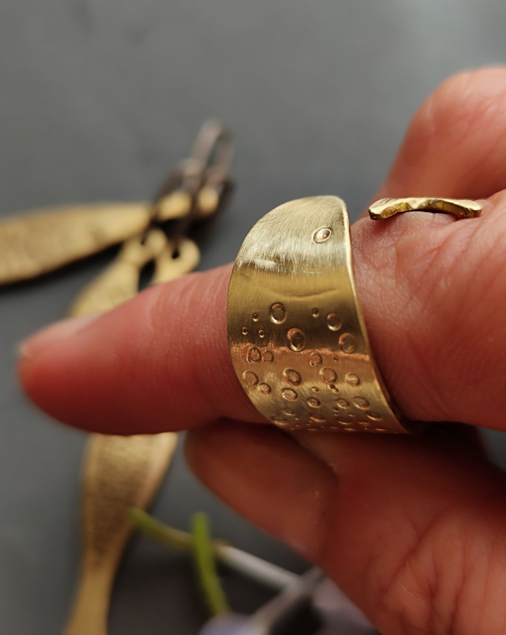 Golden Brass Wrap Fish Ring