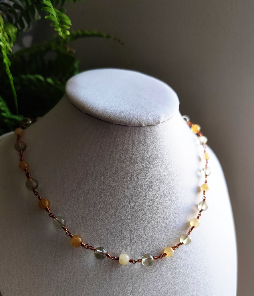 Aventurine & Yellow Quartz Handmade Copper Choker