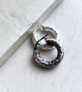 Textured Large Sterling Silver Hoop Earrings, Thick Hammered Tube Classic Hoop Earrings Silver 925, Minimal Jewellery for Him /for Her, Créoles Ag925