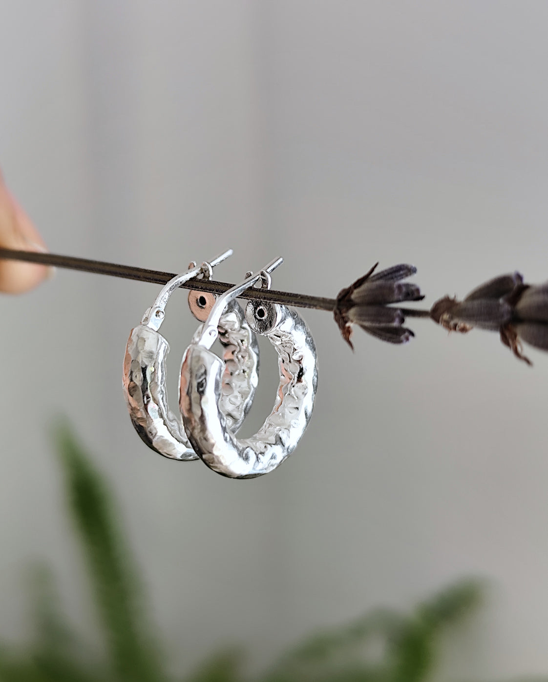 Textured Large Sterling Silver Hoop Earrings, Thick Hammered Tube Classic Hoop Earrings Silver 925, Minimal Jewellery for Him /for Her, Créoles Ag925